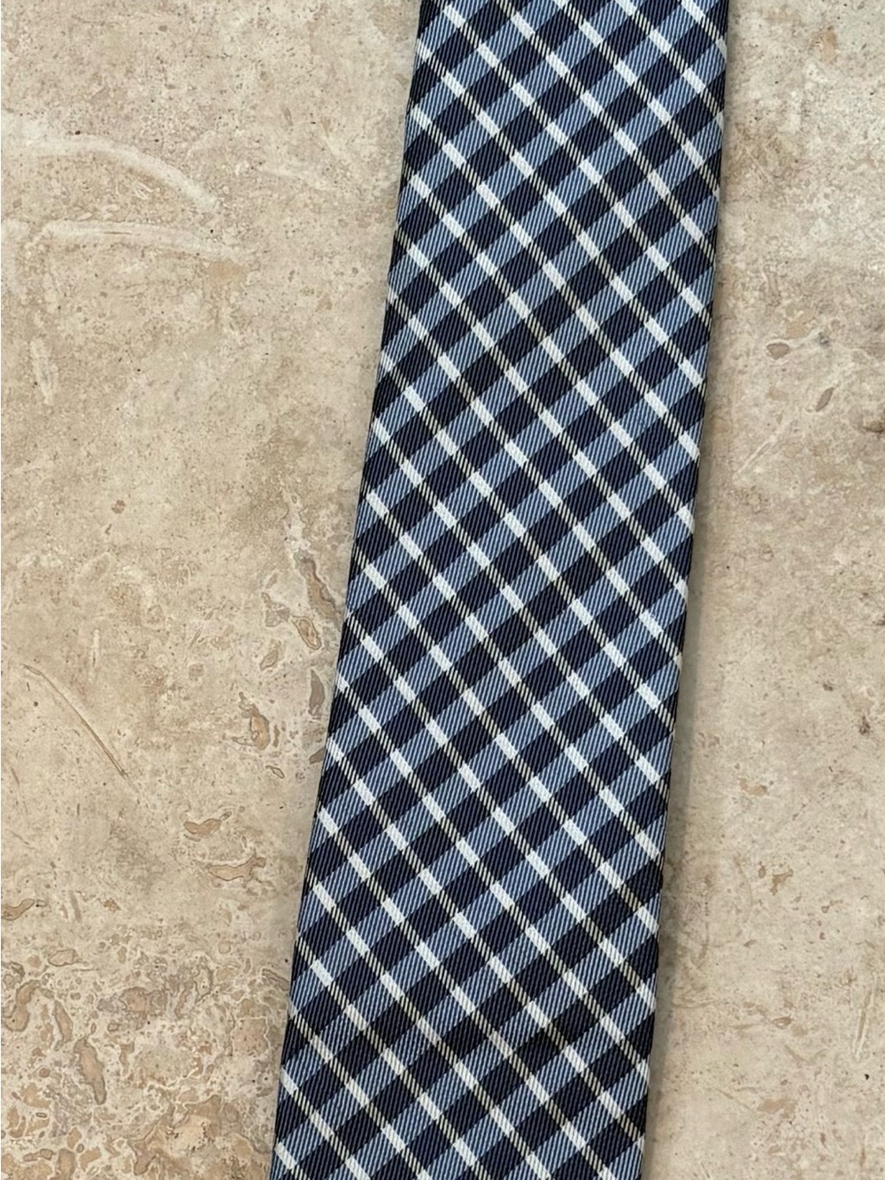 Joseph Abboud Navy and Light Blue Plaid Tie